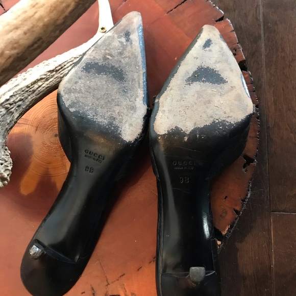 Gucci Black Crocodile Mules - Picture 6 of 8